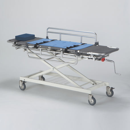浴室用ストレッチャー アルミ製･担架固定型･ネットタイプ 対角二輪ストッパー付  TY217ES-550N