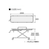 省力昇降機構付ストレッチャー 担架固定型･サイドレール水平固定タイプ  TY229FS-DB (背上げあり)
